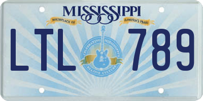 MS license plate LTL789
