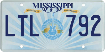 MS license plate LTL792
