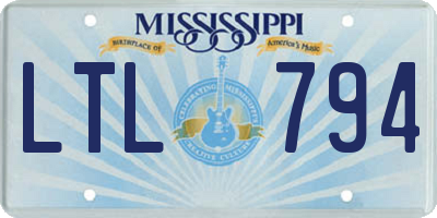 MS license plate LTL794