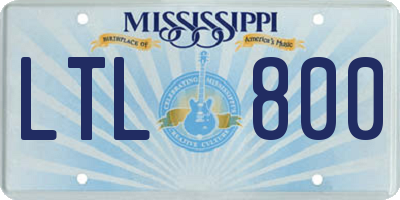 MS license plate LTL800