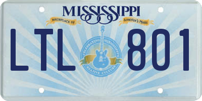 MS license plate LTL801