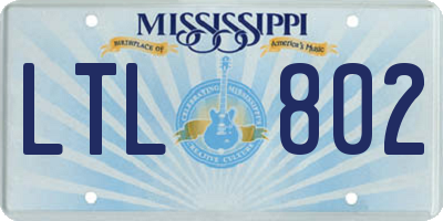 MS license plate LTL802