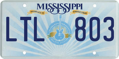 MS license plate LTL803