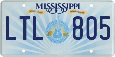 MS license plate LTL805