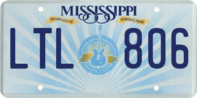 MS license plate LTL806