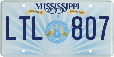 MS license plate LTL807