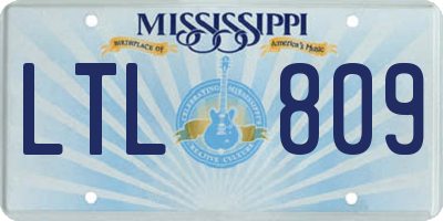 MS license plate LTL809