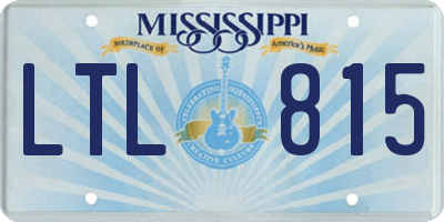 MS license plate LTL815