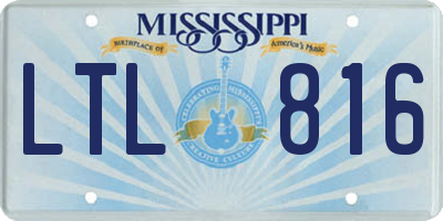 MS license plate LTL816