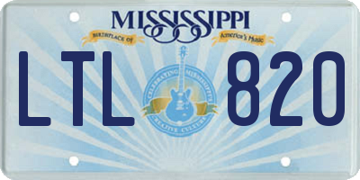 MS license plate LTL820