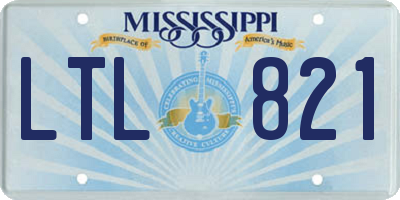 MS license plate LTL821