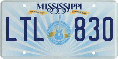 MS license plate LTL830