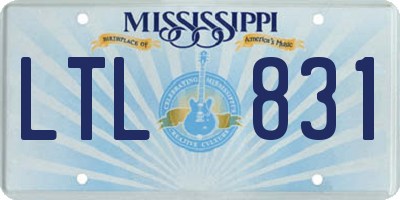 MS license plate LTL831