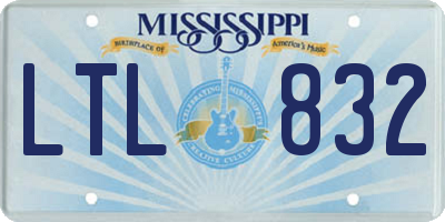 MS license plate LTL832