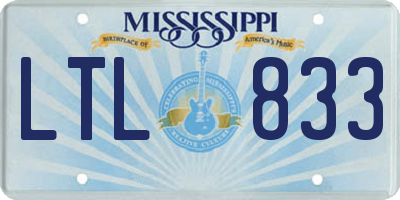 MS license plate LTL833