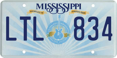 MS license plate LTL834