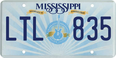 MS license plate LTL835