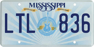 MS license plate LTL836