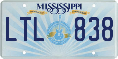 MS license plate LTL838