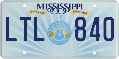 MS license plate LTL840
