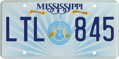 MS license plate LTL845
