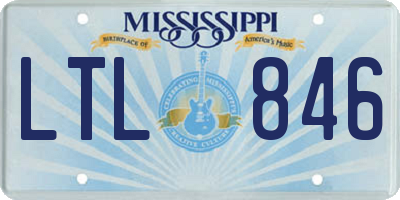 MS license plate LTL846