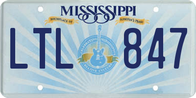 MS license plate LTL847
