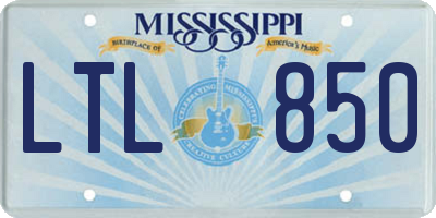 MS license plate LTL850