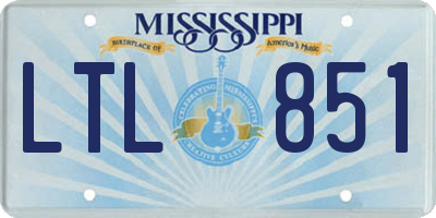 MS license plate LTL851