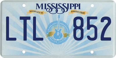 MS license plate LTL852