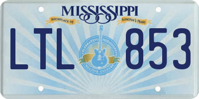 MS license plate LTL853