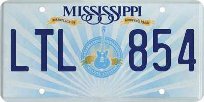 MS license plate LTL854