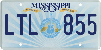 MS license plate LTL855