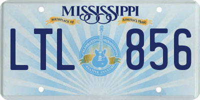 MS license plate LTL856