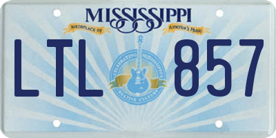 MS license plate LTL857