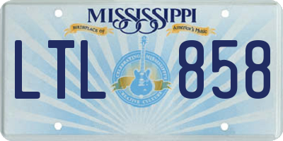 MS license plate LTL858