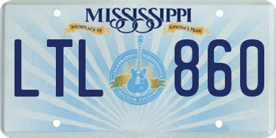 MS license plate LTL860