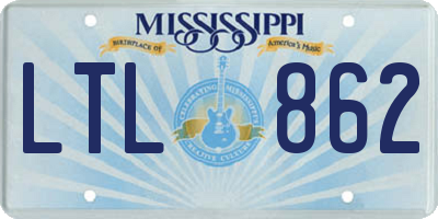 MS license plate LTL862