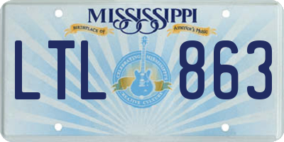 MS license plate LTL863