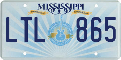 MS license plate LTL865