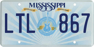 MS license plate LTL867