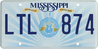MS license plate LTL874