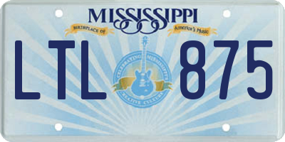 MS license plate LTL875