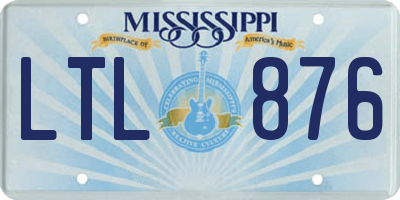 MS license plate LTL876