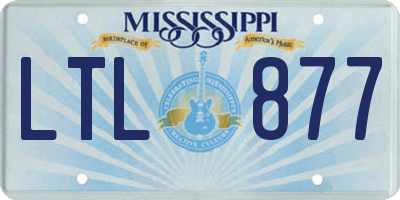 MS license plate LTL877