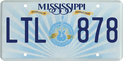 MS license plate LTL878