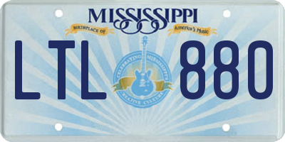 MS license plate LTL880