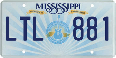 MS license plate LTL881