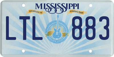 MS license plate LTL883