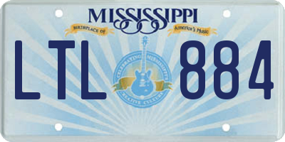 MS license plate LTL884